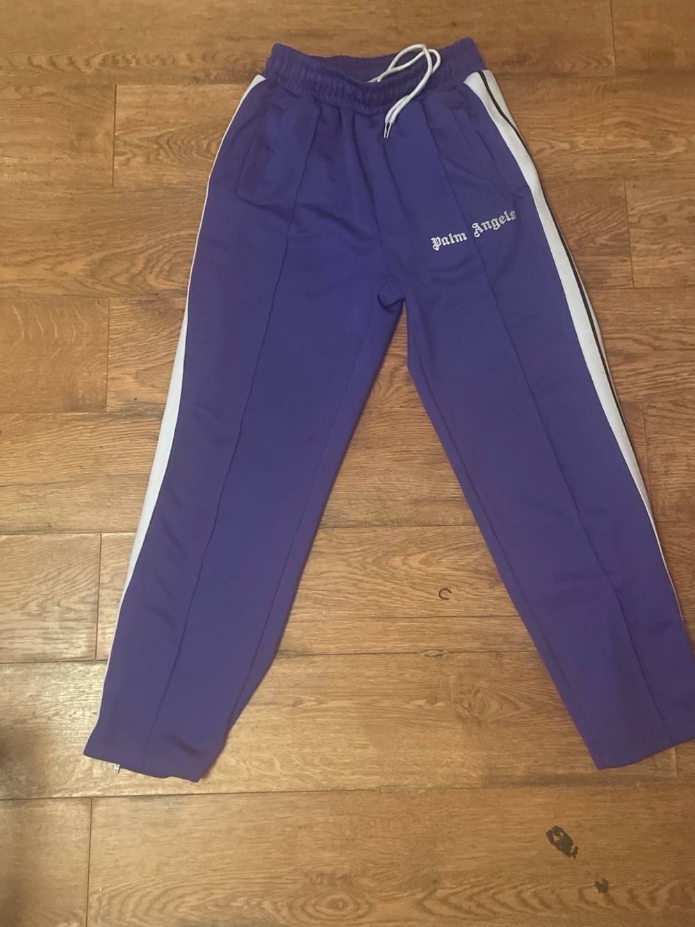 Palm Angels Purple Joggers with White Side Stripe